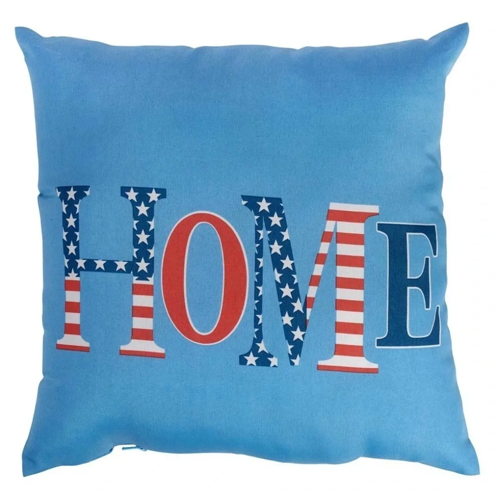 Fun Holiday  Patriotic Blue Home Holiday Pillow Outdoor pillows 16x16